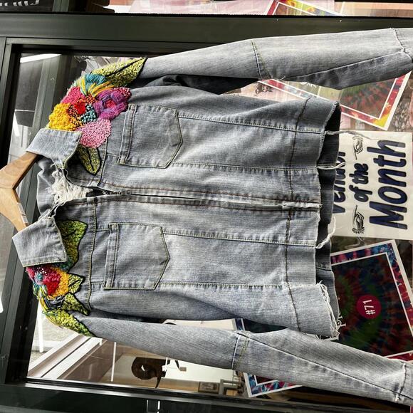 Vintage beaded and Embroidered Jean jacket