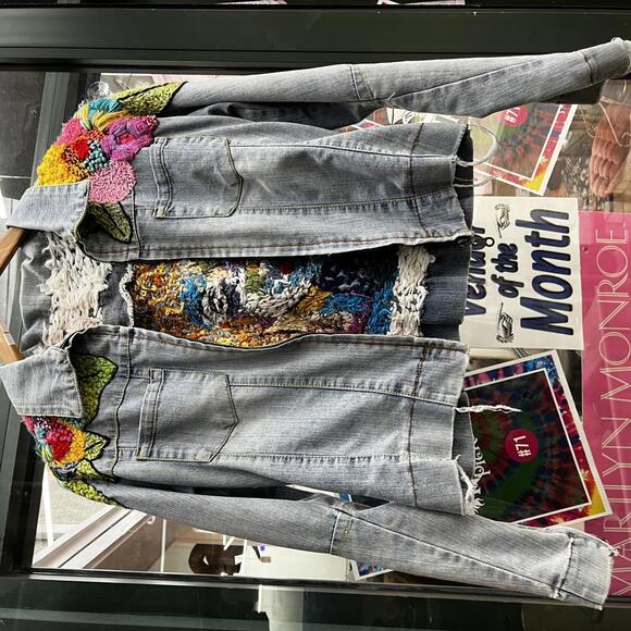 Vintage beaded and Embroidered Jean jacket