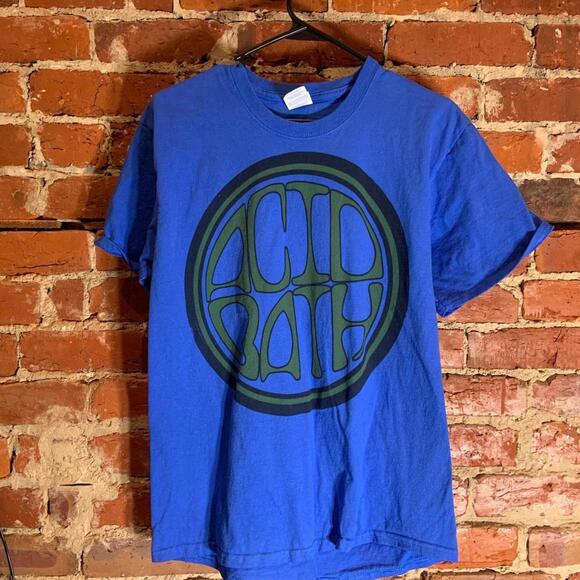 Acid bath medium blue graphic preowned T-shirt