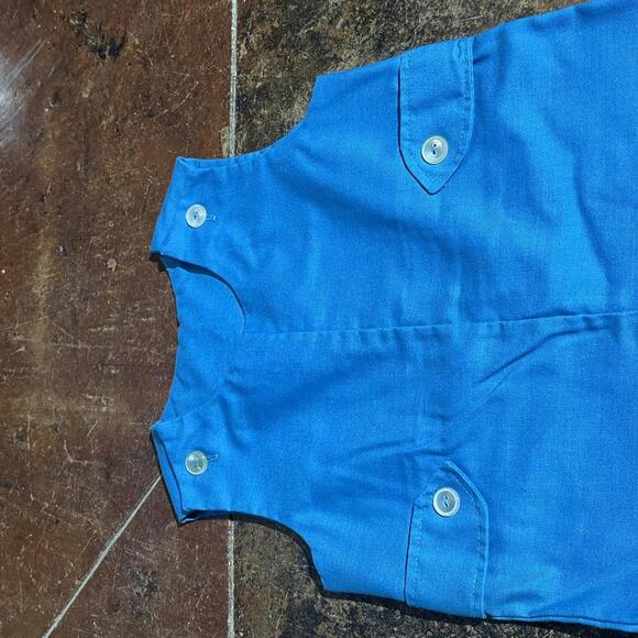 Vintage Blue Baby Romper
