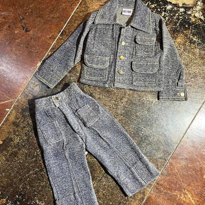 Kids 2T 60s/70s vintage denim blue boys suit