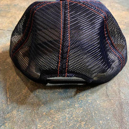 Vintage denim hat with red detail